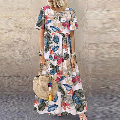 Lotte – Lebendiges Blumen-Maxikleid für einen eleganten Look