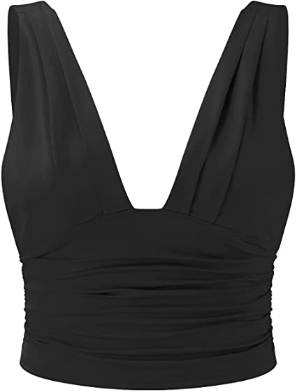 Damen Sommertop mit V-Ausschnitt – Breite Träger & Stretch-Komfort