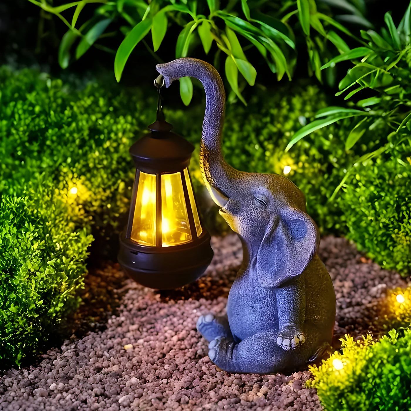 SunTrunk Light – Solarbetriebene Elefanten-Statue mit Licht