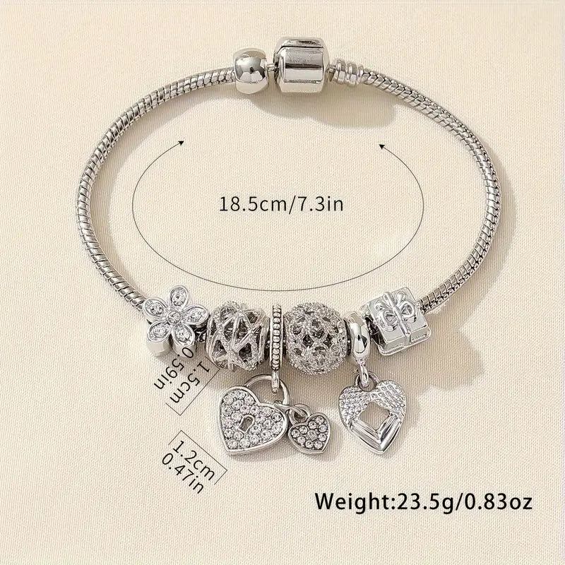 Modisches Armband mit Strasssteinen und Blumen für Damen