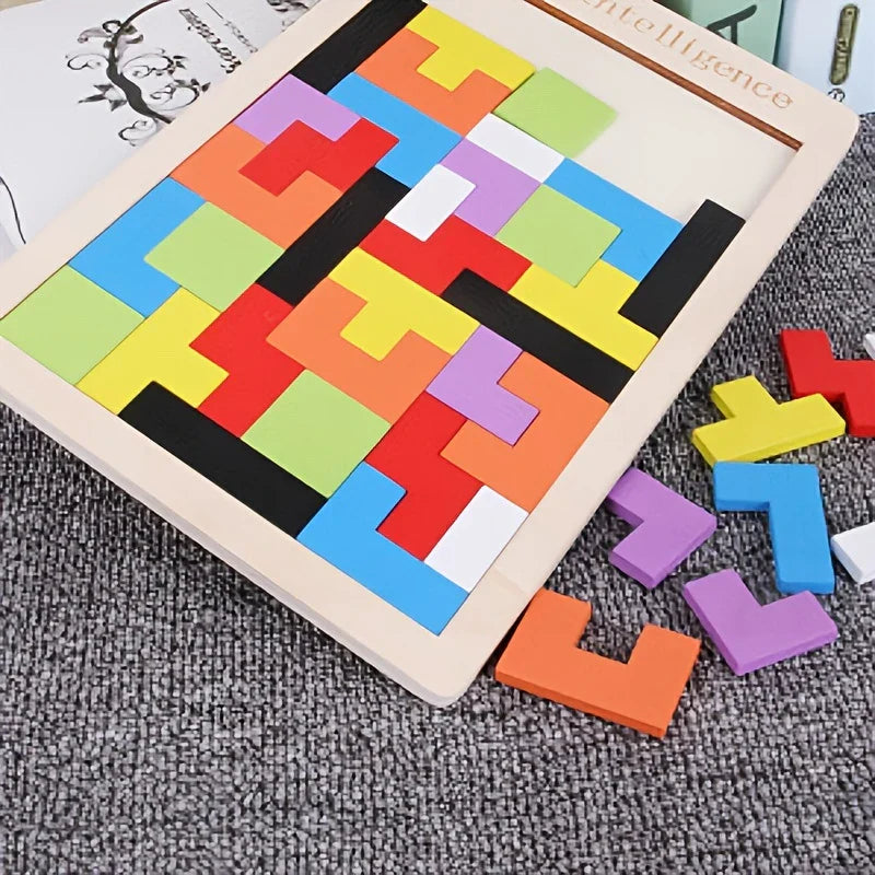 BrightBlocks 3D Holz Tangram Puzzle für Kinder – STEM Gehirntrainer