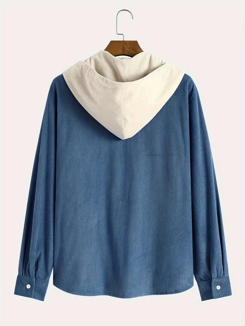 Costas - Strukturierter Cord-Kapuzenpullover Mit Reißverschluss