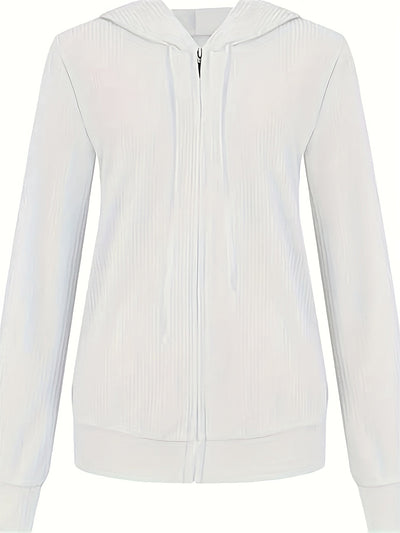 Moira – Langärmelige Kapuzenjacke Mit Reißverschluss Und Kordelzug