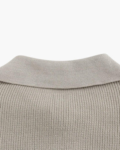 Aaron | Cozy halbem Reißverschluss Herren Gerippt Strickpullover mit Polokragen