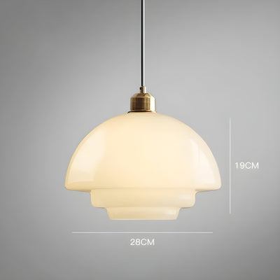 IvoryGlow Light - Moderne Hängeleuchte aus elfenbeinfarbenem Glas