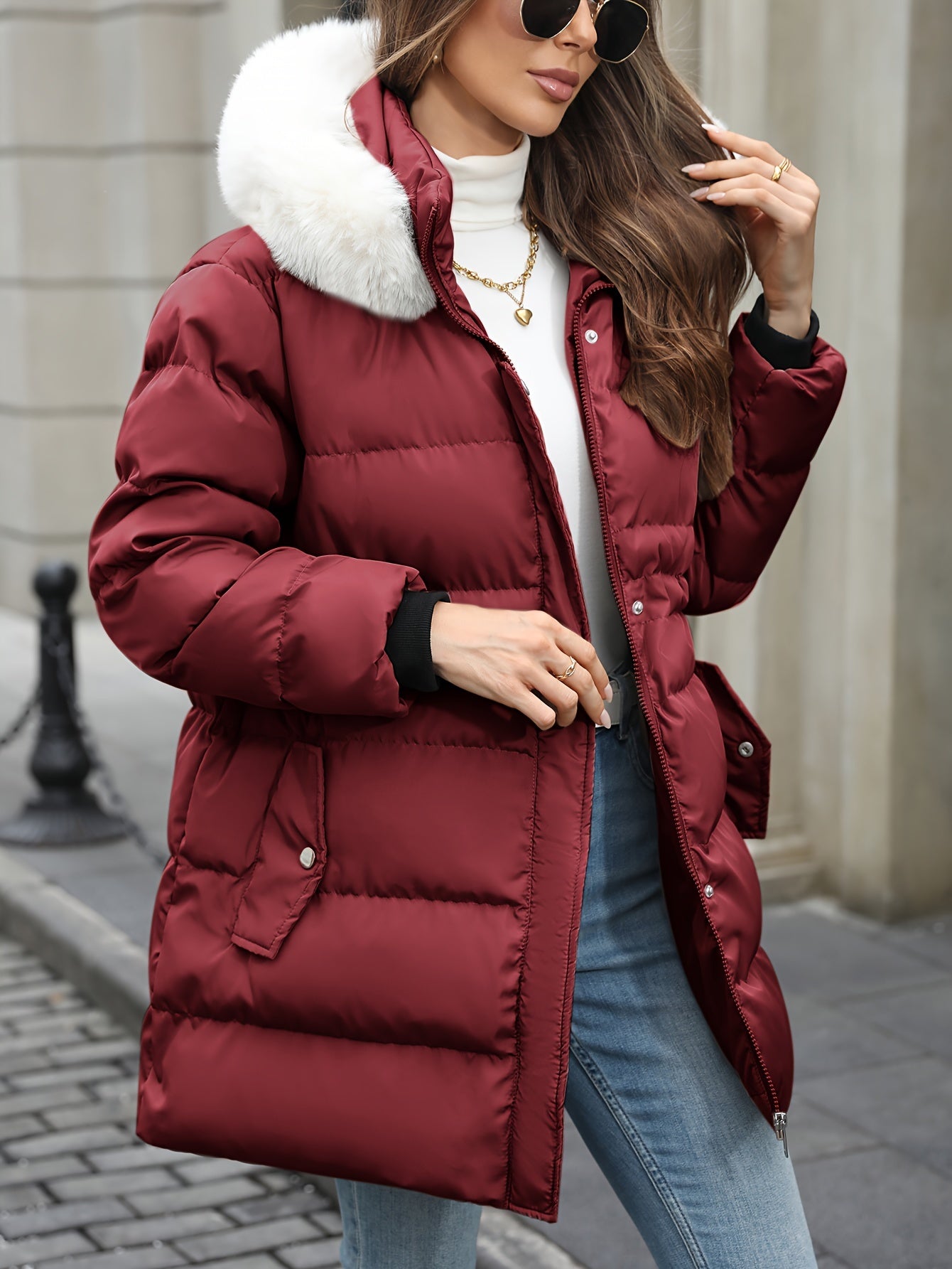 Daunenjacke Damen Mit Kapuze | Gefütterter Winterlook