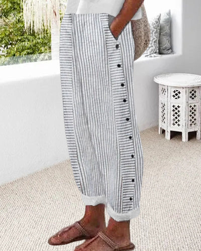 Kurze Sommerhose für Damen – Gestreift – Lässig