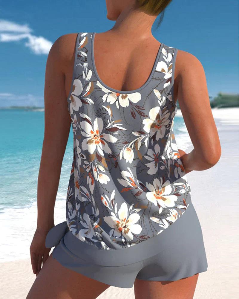 Blumen Tankini Zweiteiliges Set für Damen