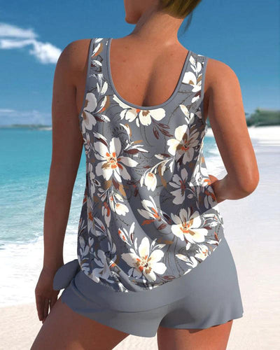 Blumen Tankini Zweiteiliges Set für Damen