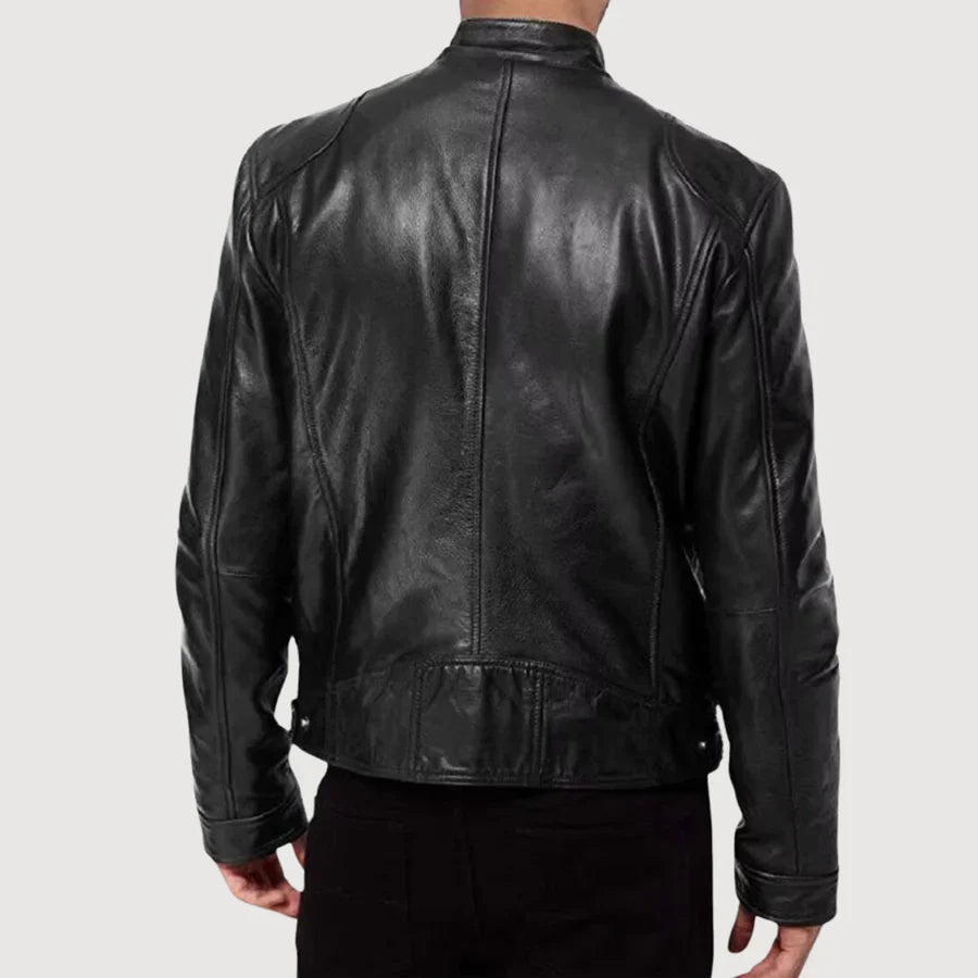 Stilvolle Biker Herren Lederjacke
