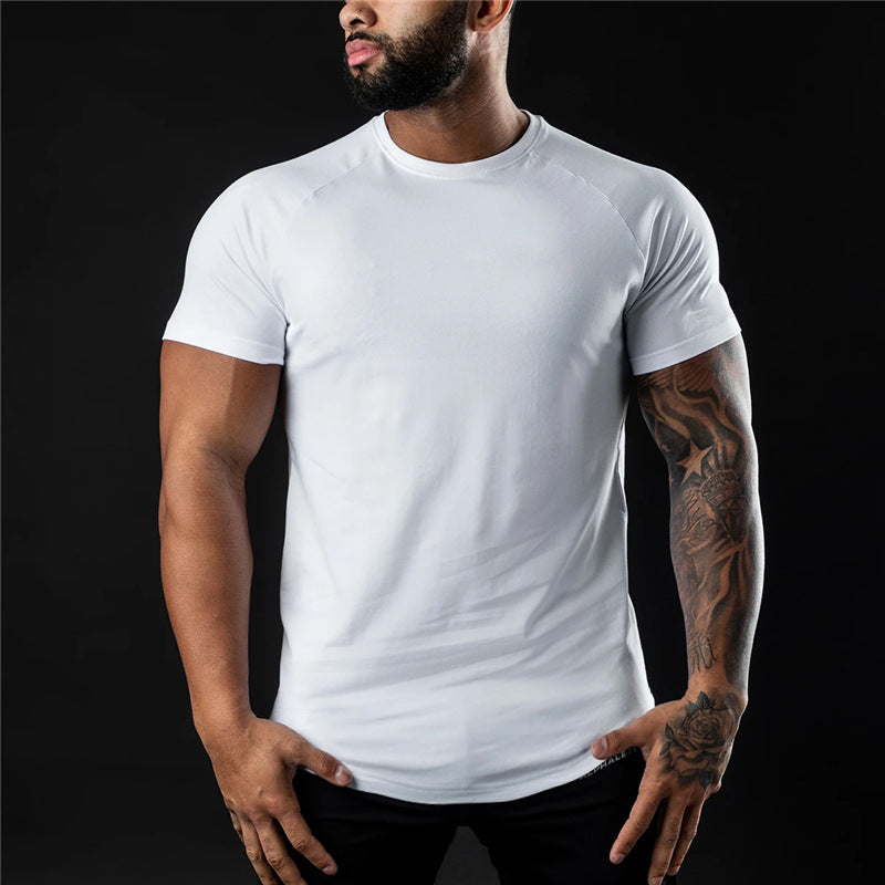 Rundhals-Plain-T-Shirt für Herren