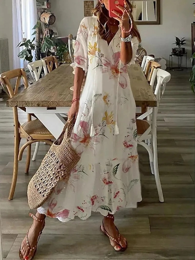 Bequemes und stilvolles bedrucktes Sommerkleid - Kreszentia