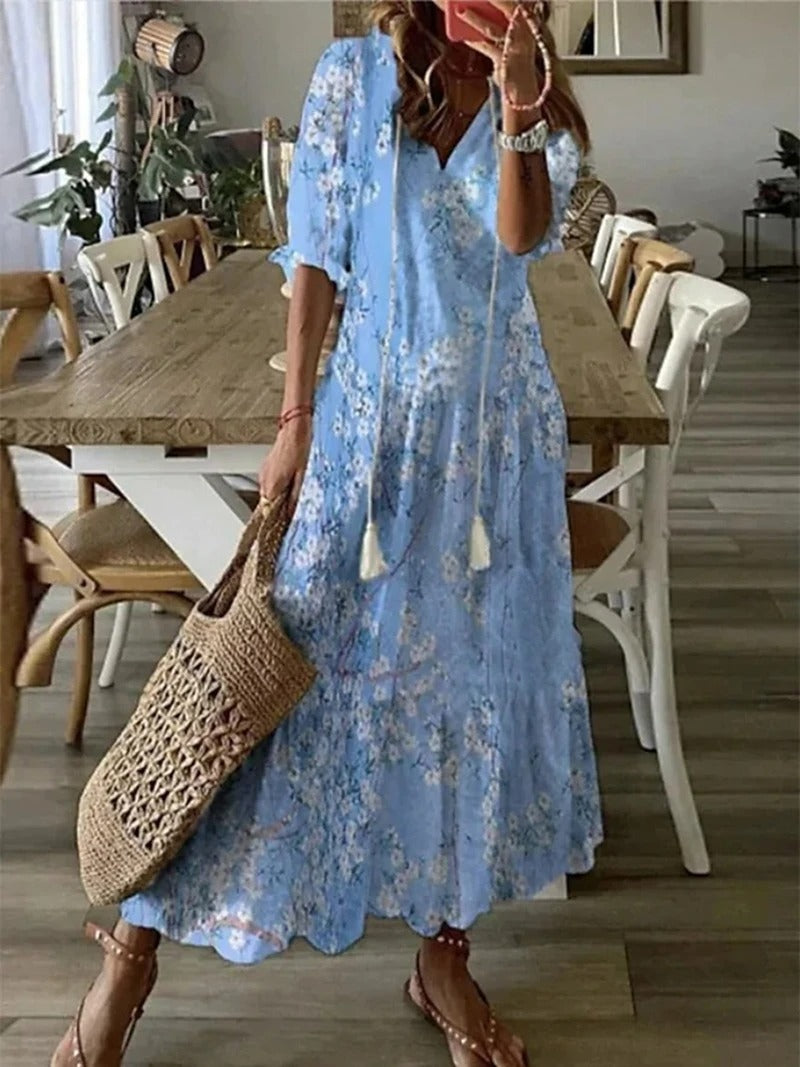 Bequemes und stilvolles bedrucktes Sommerkleid - Kreszentia