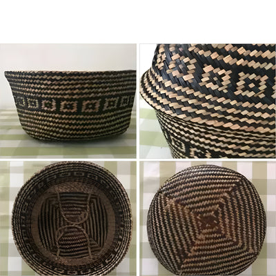 EcoHaven Korb - Faltbarer Handgefertigter Rattan Gewebter Blumenkorb