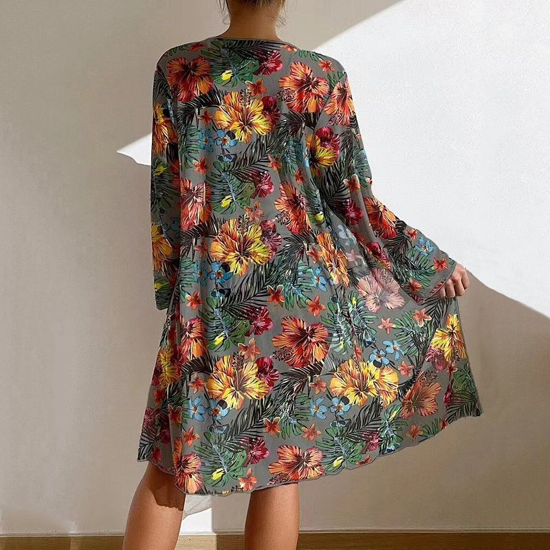 Blumen Dreiteiliges Badeanzug-Set für Damen