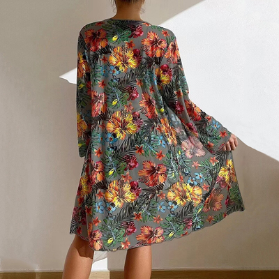 Blumen Dreiteiliges Badeanzug-Set für Damen