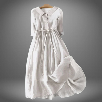 Emilia©️ | Stilvolles künstlerisches Baumwollkleid mit schlichtem Schnitt