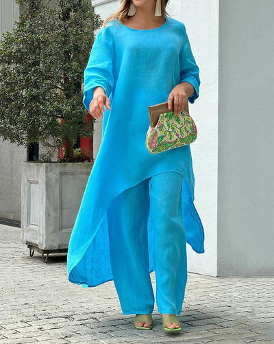 Oversized-Blusen- und Hosen-Set für Damen