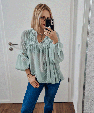 Leichtes Paula Mint Oberteil mit frischer Eleganz für Frauen