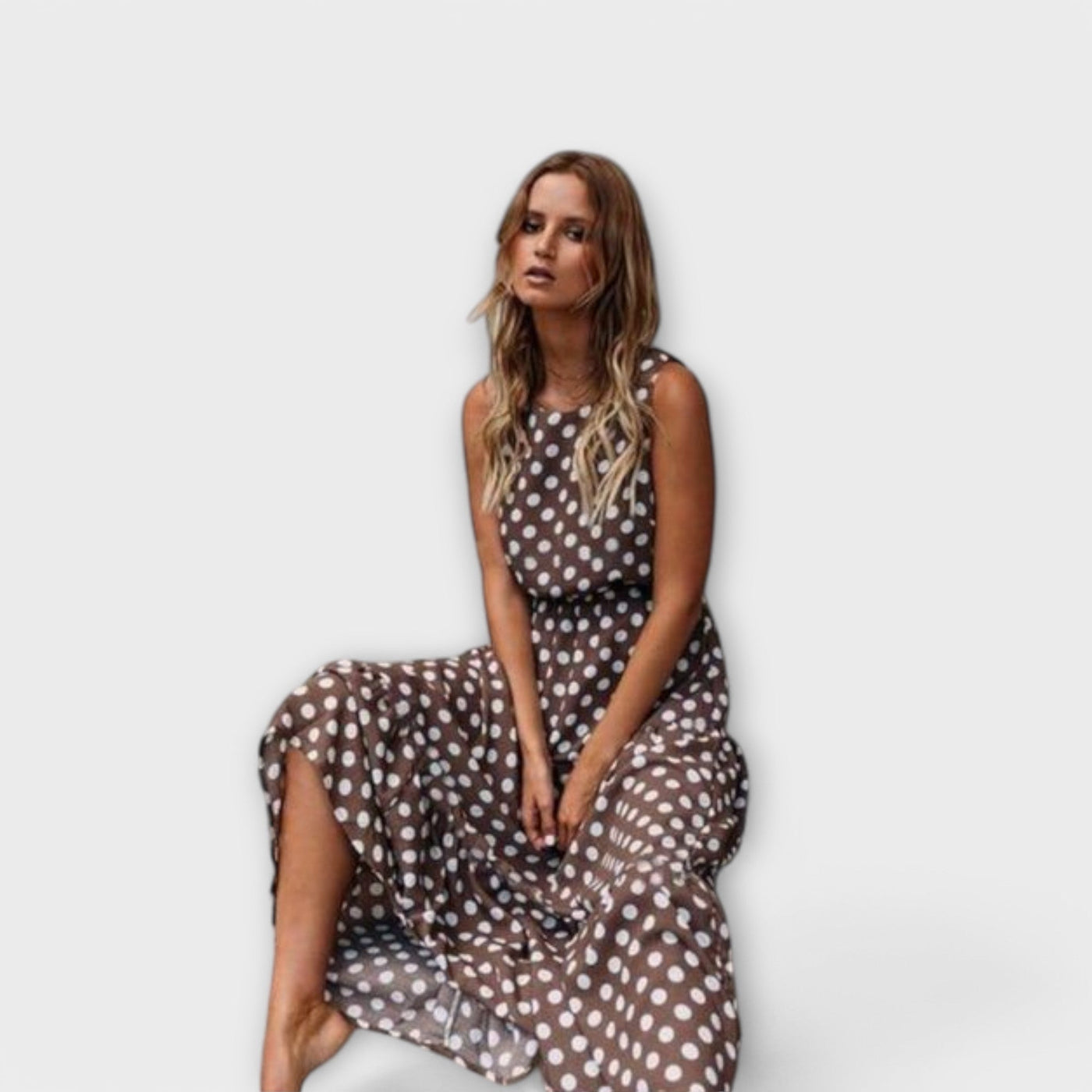 Hildegard®️ - Midi-Boho-Kleid mit Punkten