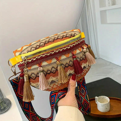 Retro Schultertasche im ethnischen Stil mit Charme für Frauen