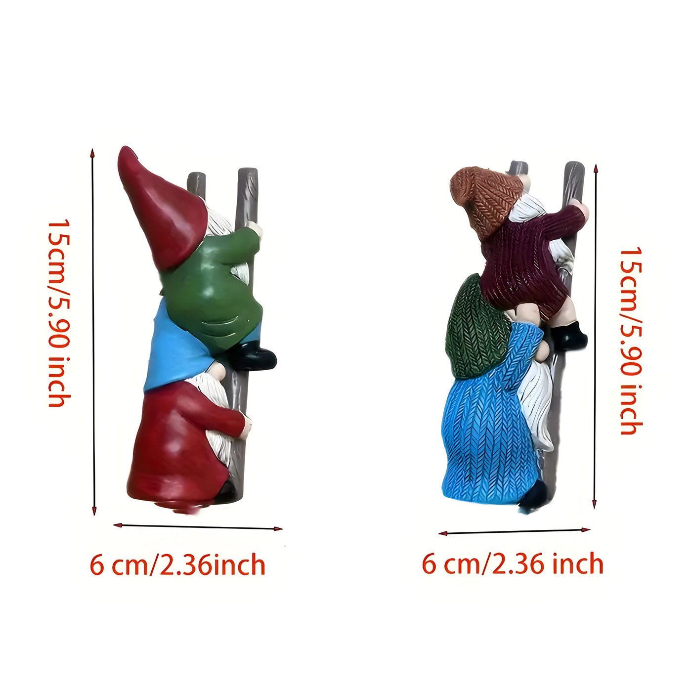 WhimsiLawn Statue – Verspielte Outdoor Kletternde Gartenzwerg Deko