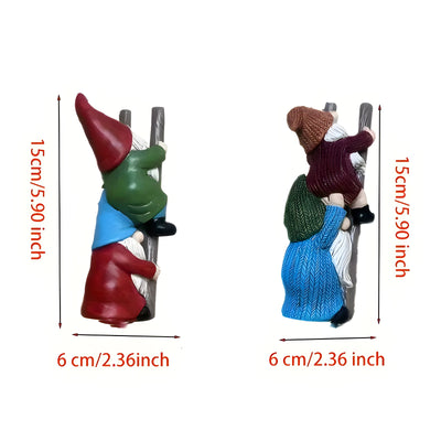 WhimsiLawn Statue – Verspielte Outdoor Kletternde Gartenzwerg Deko