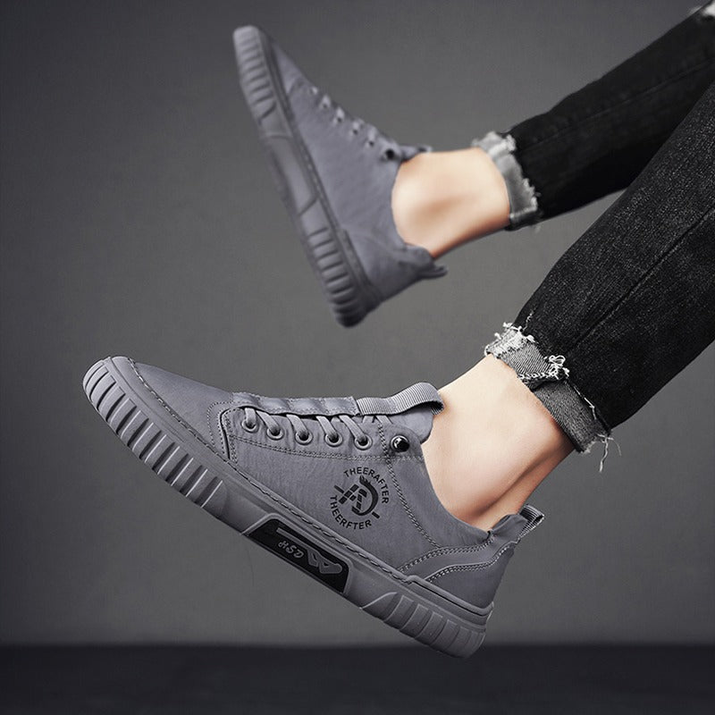 Herren Freizeitschuhe aus mattgrauem atmungsaktivem Stoff - Lior