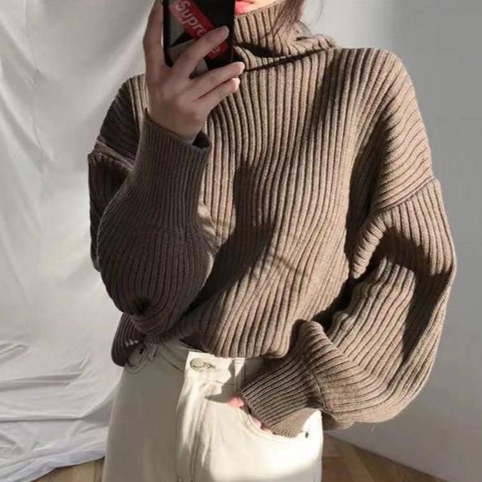 Brand & Belle | Luxuriöser Rollkragenpullover mit Ballonärmeln