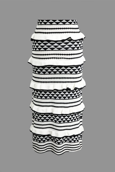 Sandy | Strick-Zweiteiler mit Häkel-Bikini & Rüschenrock