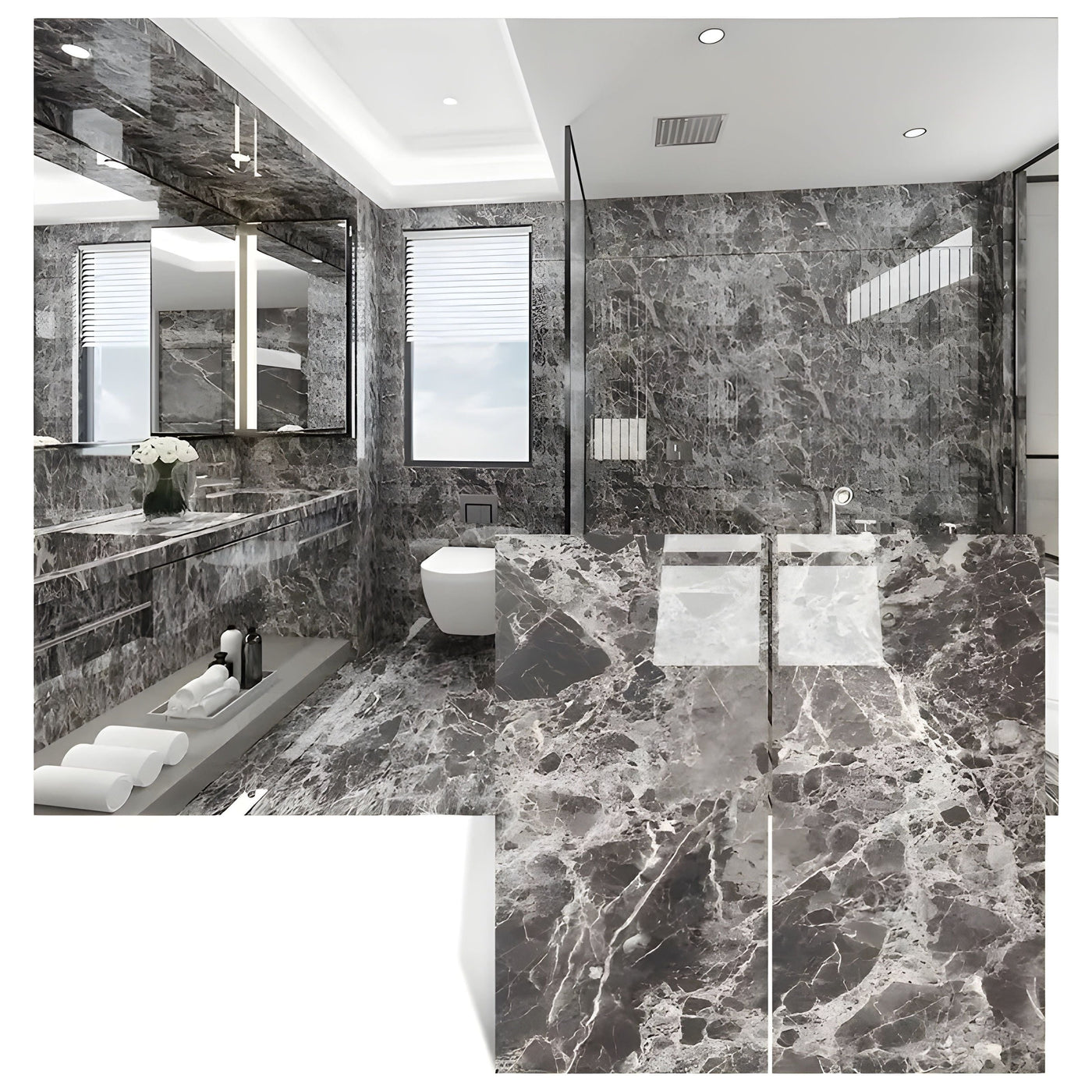 VinylVue Wallpaper - Wasserdichte selbstklebende 3D-Marmor-Tapete