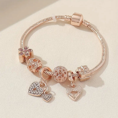 Modisches Armband mit Strasssteinen und Blumen für Damen