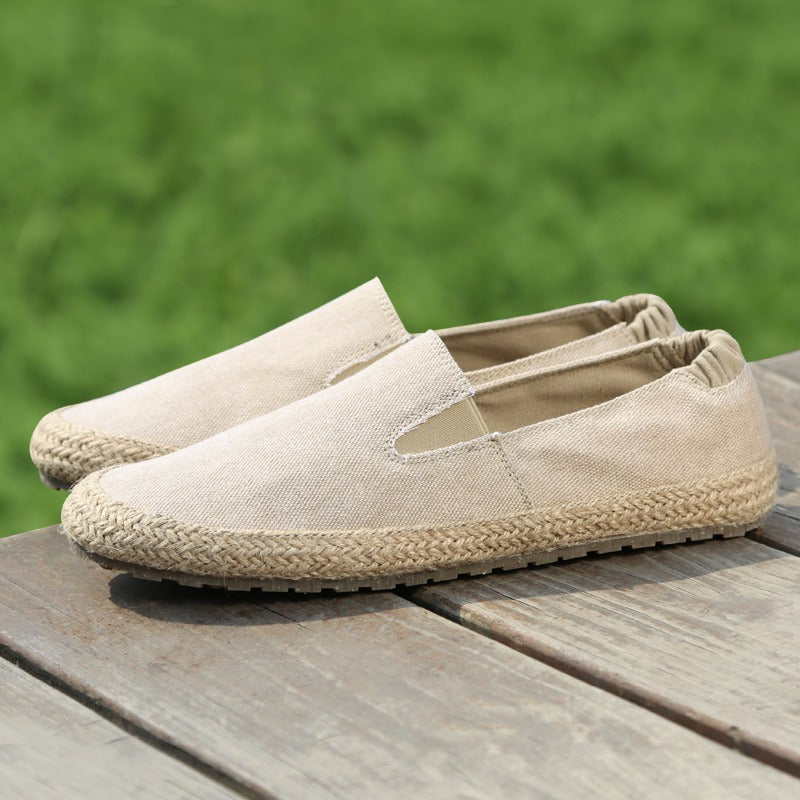 Atmungsaktive Herren-Espadrilles aus Canvas mit natürlicher Jutesohle - Olver