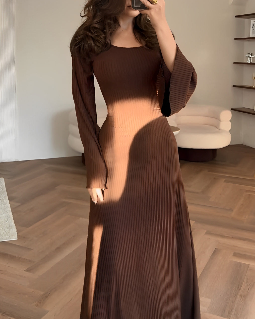 Alina™ - Elegante Gebreide Maxi Jurk