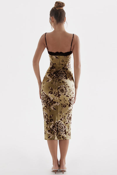 Midikleid mit Blumenmuster und müheloser Eleganz für Frauen