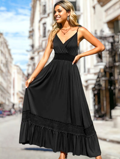 Rebecca - Kleid aus gehäkelter Spitze mit gerafftem Bund