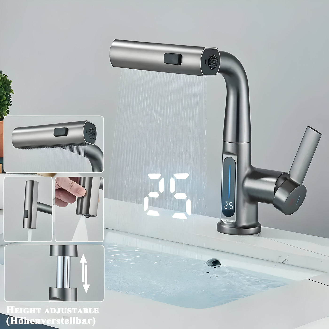 AquaForge - Dreistufiger Edelstahl Wasserhahn