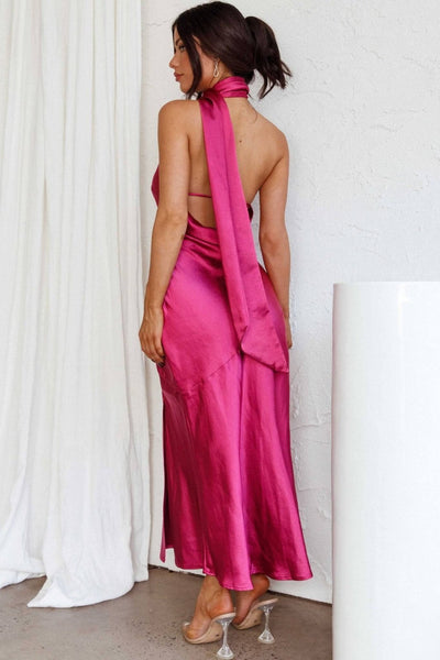 Mayfair™ | Luxus Seiden-Midikleid mit Neckholder