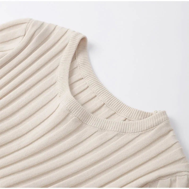 Gisela® | Einfarbiges Strick-Maxikleid