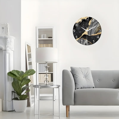 CrownQuartz Clock - Moderne Marmor-Wanduhr