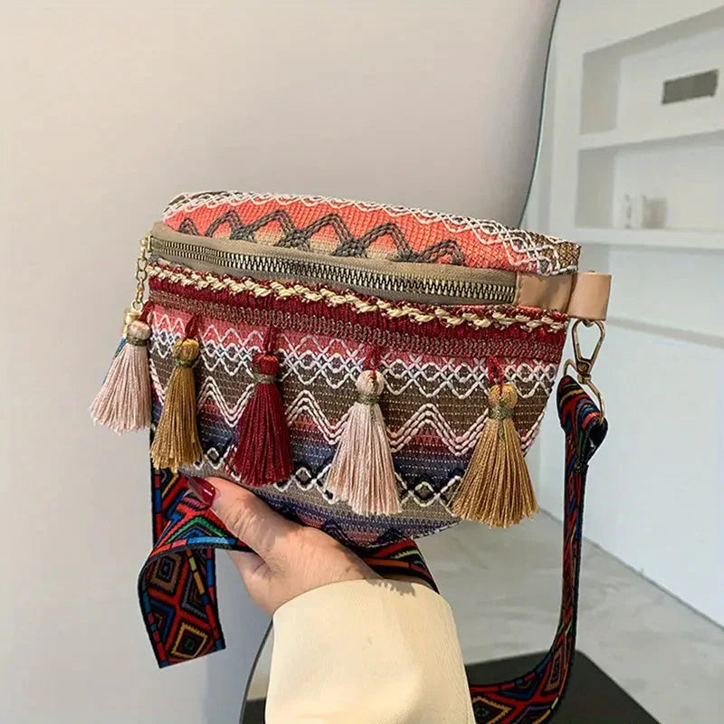 Retro Schultertasche im ethnischen Stil mit Charme für Frauen