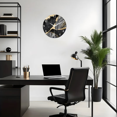 CrownQuartz Clock - Moderne Marmor-Wanduhr