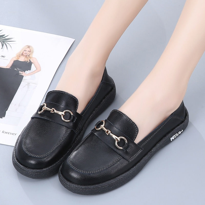 Flache Damen-Slipper weiß metallisch - Melora