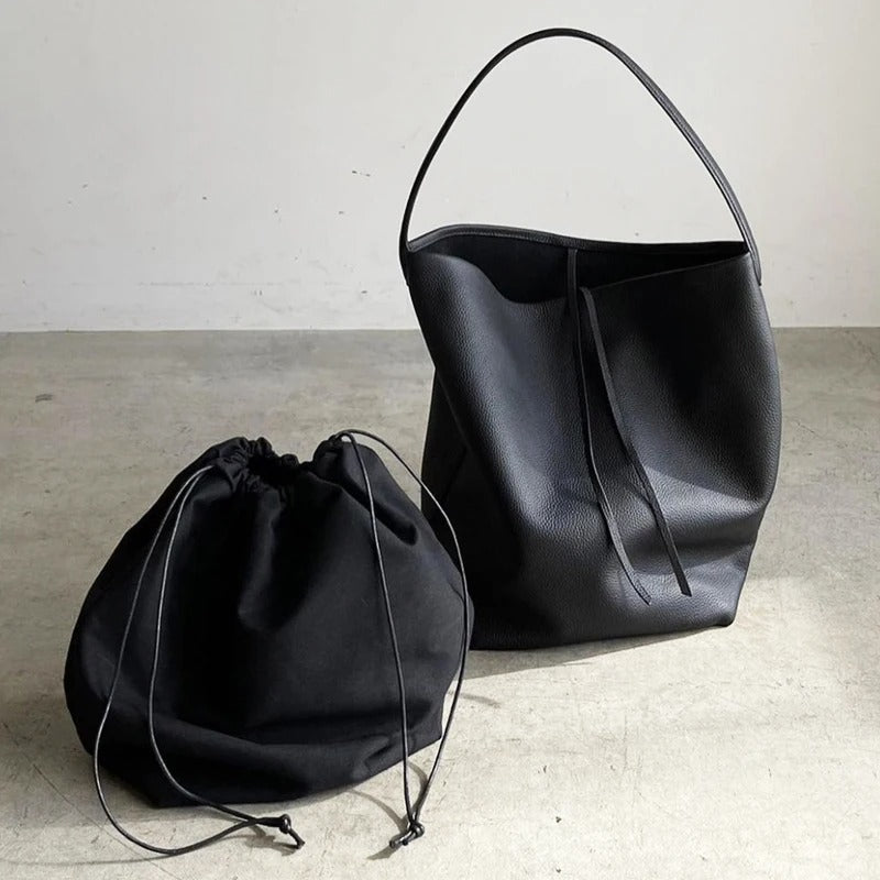 Große vegane Leder-Strandtasche – Braun, robust & stilvol