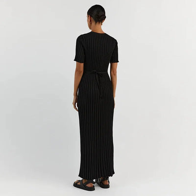 Gisela® | Einfarbiges Strick-Maxikleid