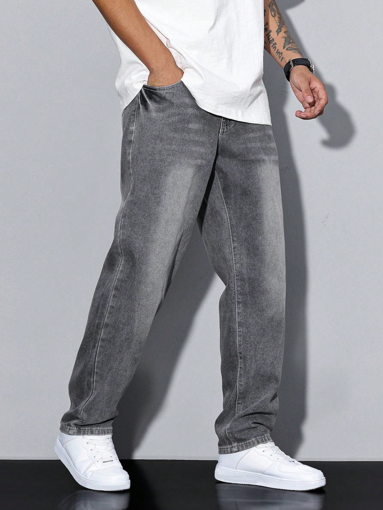 Herren Lässige Relaxed Fit Jeans