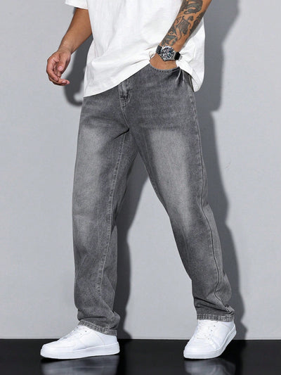 Herren Lässige Relaxed Fit Jeans
