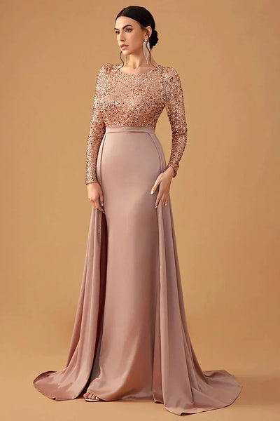 Damen Abendkleid mit Paillettenoberteil und fließendem Rock