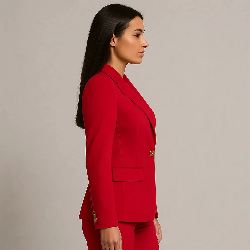 Damen Anzug Set Zweireihig Slim Fit Blazer & Hose