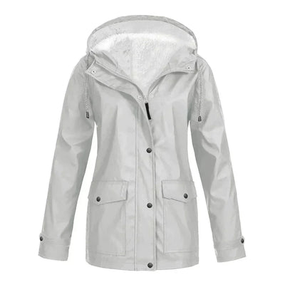 Damen Regenjacke mit Futter und Kapuze